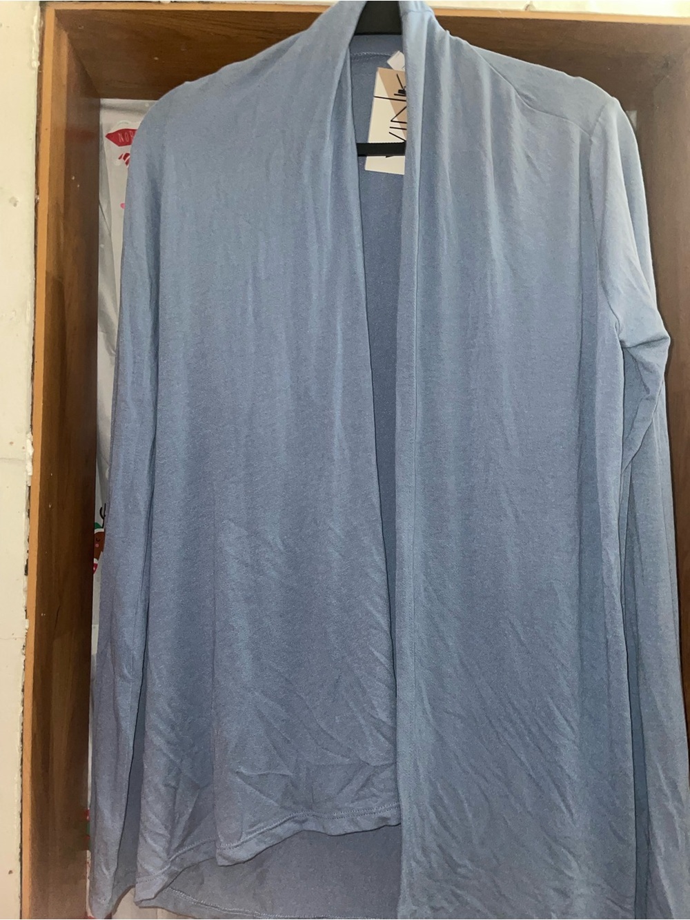 Womens new medium Light Blue Open Front Cardigan